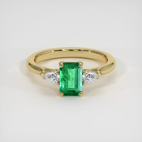 0.80 Ct. Emerald Ring, 18K Yellow Gold 1