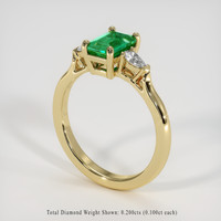 0.80 Ct. Emerald Ring, 18K Yellow Gold 2