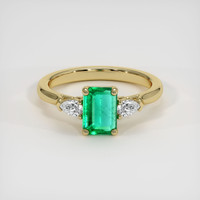 0.78 Ct. Emerald Ring, 18K Yellow Gold 1