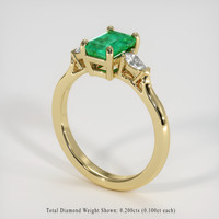 0.78 Ct. Emerald Ring, 18K Yellow Gold 2