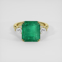6.93 Ct. Emerald Ring, 18K Yellow Gold 1