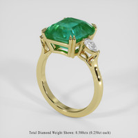 6.93 Ct. Emerald Ring, 18K Yellow Gold 2