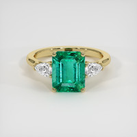 3.29 Ct. Emerald Ring, 18K Yellow Gold 1