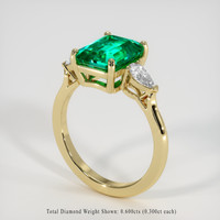 3.29 Ct. Emerald Ring, 18K Yellow Gold 2