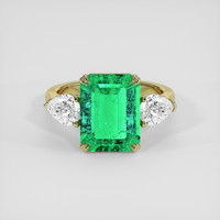 4.40 Ct. Emerald Ring, 18K Yellow Gold 1