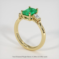 1.19 Ct. Emerald Ring, 18K Yellow Gold 2