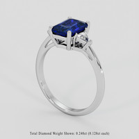 1.67 Ct. Blue Sapphire Ring, Platinum 950 2