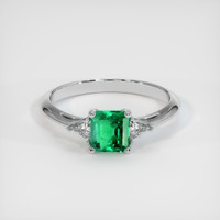 0.64 Ct. Emerald Ring, Platinum 950 1