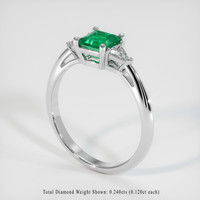 0.64 Ct. Emerald Ring, Platinum 950 2