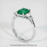 1.32 Ct. Emerald Ring, Platinum 950 2