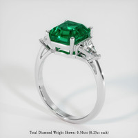 2.79 Ct. Emerald Ring, Platinum 950 2