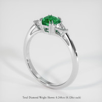 0.57 Ct. Emerald Ring, Platinum 950 2