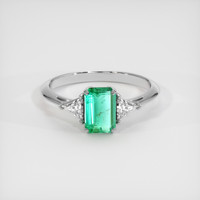 0.91 Ct. Emerald Ring, Platinum 950 1