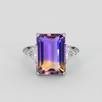 6.60 Ct. Bi Color Ametrine Ring, Platinum 950 1