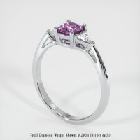 0.67 Ct. Pink Sapphire Ring, Platinum 950 2