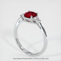 1.55 Ct. Ruby Ring, Platinum 950 2