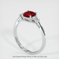 1.31 Ct. Ruby Ring, Platinum 950 2