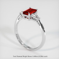 1.04 Ct. Ruby Ring, Platinum 950 2