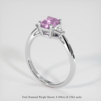 1.18 Ct. Pink Sapphire Ring, Platinum 950 2