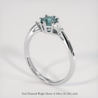 1.02 Ct. Greyish Blue Sapphire Ring, Platinum 950 2