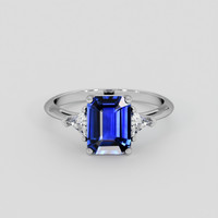 1.59 Ct. Blue Sapphire Ring, Platinum 950 1