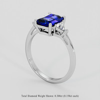 1.59 Ct. Blue Sapphire Ring, Platinum 950 2