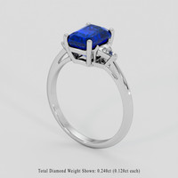 2.14 Ct. Blue Sapphire Ring, Platinum 950 2
