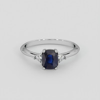 1.09 Ct. Blue Sapphire Ring, Platinum 950 1