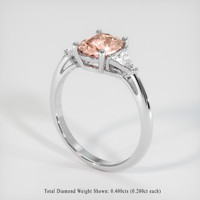 1.58 Ct. Padparadscha Sapphire Ring, Platinum 950 2
