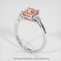 2.33 Ct. Padparadscha Sapphire Ring, Platinum 950 2
