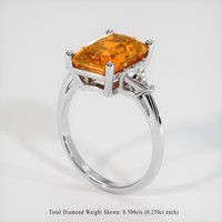 6.28 Ct. Orange Sapphire Ring, Platinum 950 2