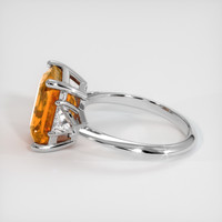 6.28 Ct. Orange Sapphire Ring, Platinum 950 4