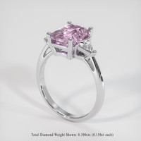 2.10 Ct. Pink Sapphire Ring, Platinum 950 2