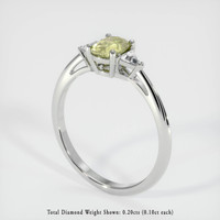 0.53 Ct. Greenish Yellow Sapphire Ring, Platinum 950 2