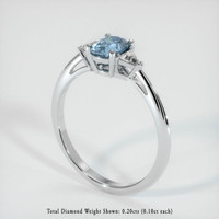 0.62 Ct. Greyish Blue Sapphire Ring, Platinum 950 2