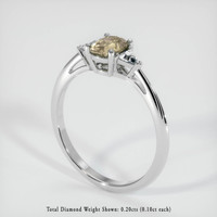 0.60 Ct. Peach Sapphire Ring, Platinum 950 2