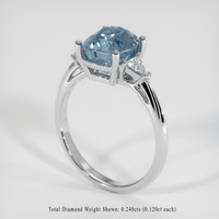 3.48 Ct. Greyish Blue Sapphire Ring, Platinum 950 2