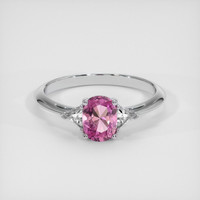 0.69 Ct. Purplish Pink Sapphire Ring, Platinum 950 1