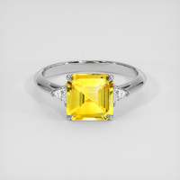 4.06 Ct. Yellow Sapphire Ring, Platinum 950 1