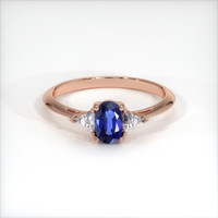 0.49 Ct. Blue Sapphire Ring, 14K Rose Gold 1