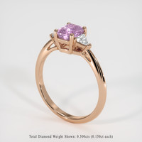 1.18 Ct. Pink Sapphire Ring, 14K Rose Gold 2