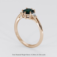 1.50 Ct. Bluish Green Sapphire Ring, 14K Rose Gold 2