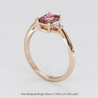 1.34 Ct. Purplish Pink Sapphire Ring, 14K Rose Gold 2