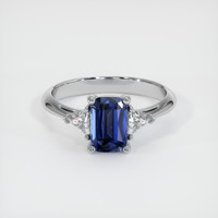 1.23 Ct. Blue Sapphire Ring, 10K White Gold 1