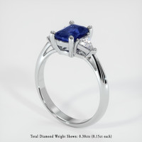 1.23 Ct. Blue Sapphire Ring, 10K White Gold 2