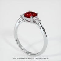 1.19 Ct. Ruby Ring, 10K White Gold 2