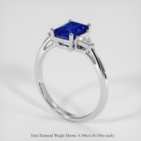 1.30 Ct. Blue Sapphire Ring, 10K White Gold 2