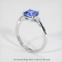 4.08 Ct. Blue Sapphire Ring, 10K White Gold 2