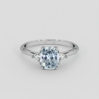 1.64 Ct. Greyish Blue Sapphire Ring, 10K White Gold 1