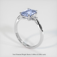 5.01 Ct. Blue Sapphire Ring, 10K White Gold 2
